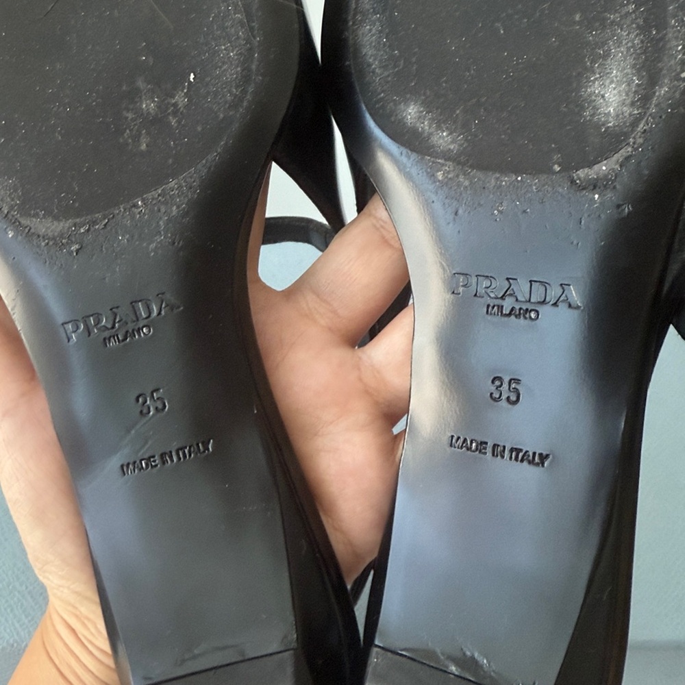 Prada Modellerie Square Toe Slingback Size 5/35 Black - Picture 6 of 7